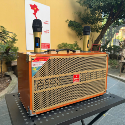 Loa xách tay karaoke Ontekco 2652 Gold ,2 bass 16 kèm 2 micro không dây 4 Thiet ke chua co ten 23 1