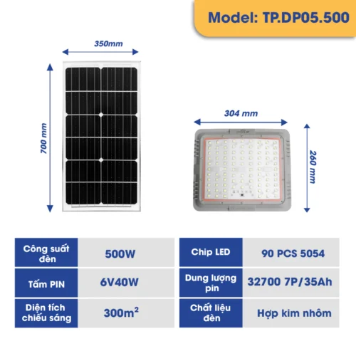 Đèn Pha Năng Lượng Mặt Trời Chống Chói TP SOLAR TP.DP05C Toả 3 Mặt Đèn 6 vn 11134207 7ras8 mbi12m0sons010