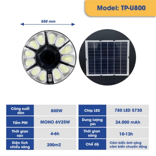 Đèn UFO Năng Lượng Mặt trời TP SOLAR TP-U800 Chiếu Sáng 360 Độ 1 vn 11134207 7ras8 mbj8mwnmcjuv38